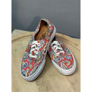 Vans UltraCush Sneakers Womens 5 Paisley Red Blue Yellow Low Floral 721356